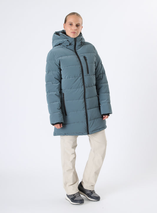Parka Larga Mujer Miombo Celeste