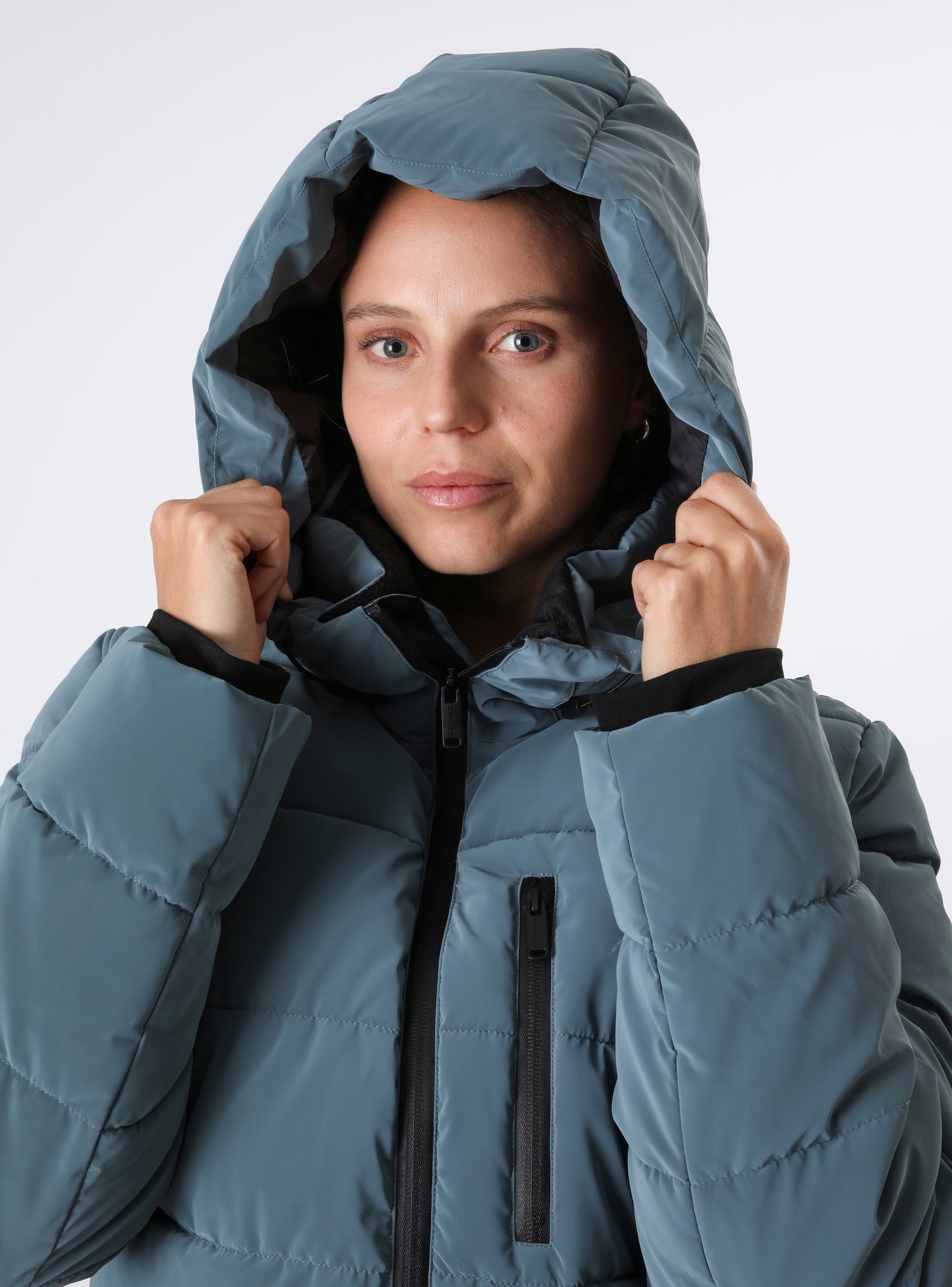 Parka Larga Mujer Miombo Celeste
