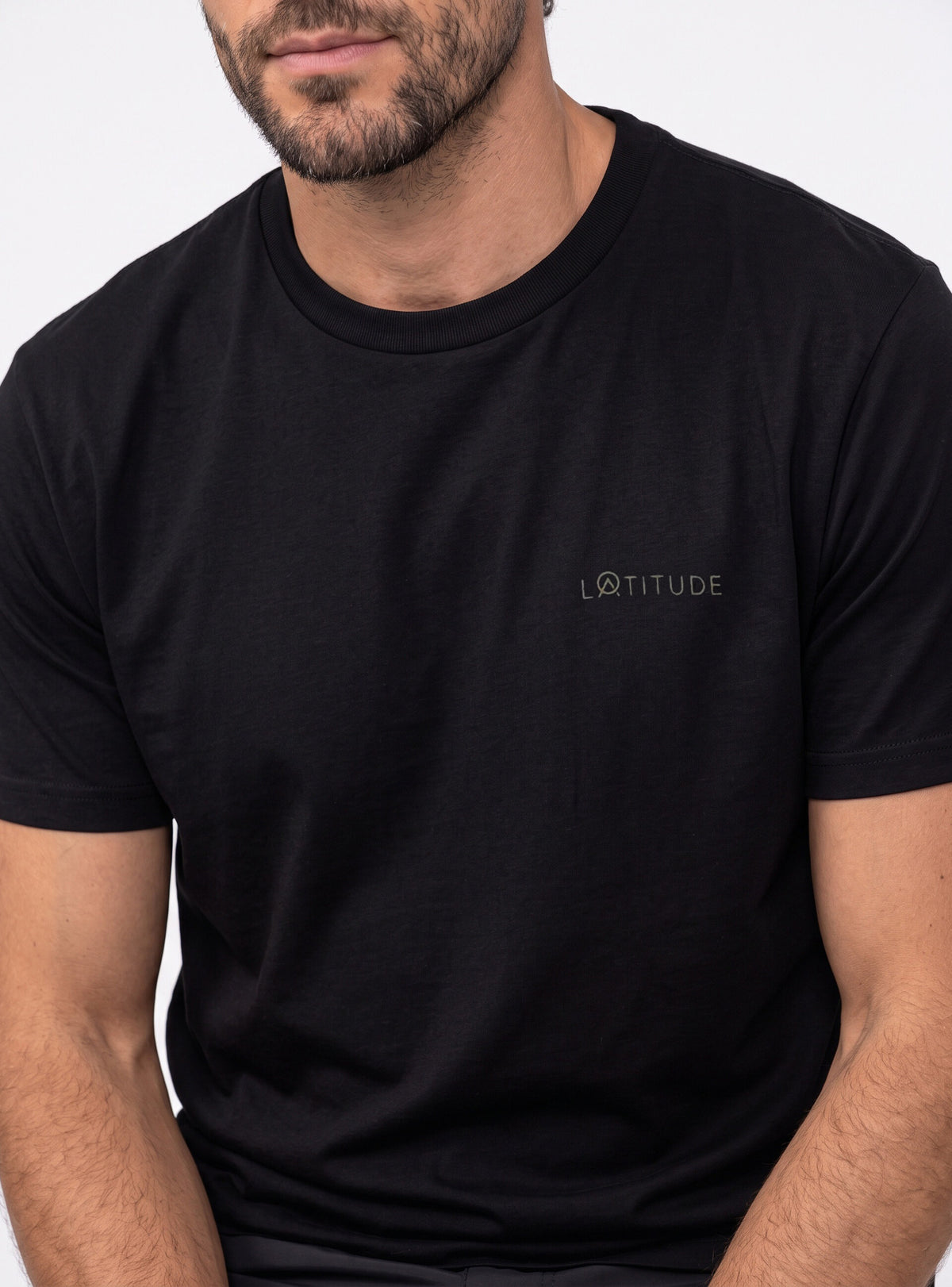 Polera hombre manga corta Futaleufú color negro