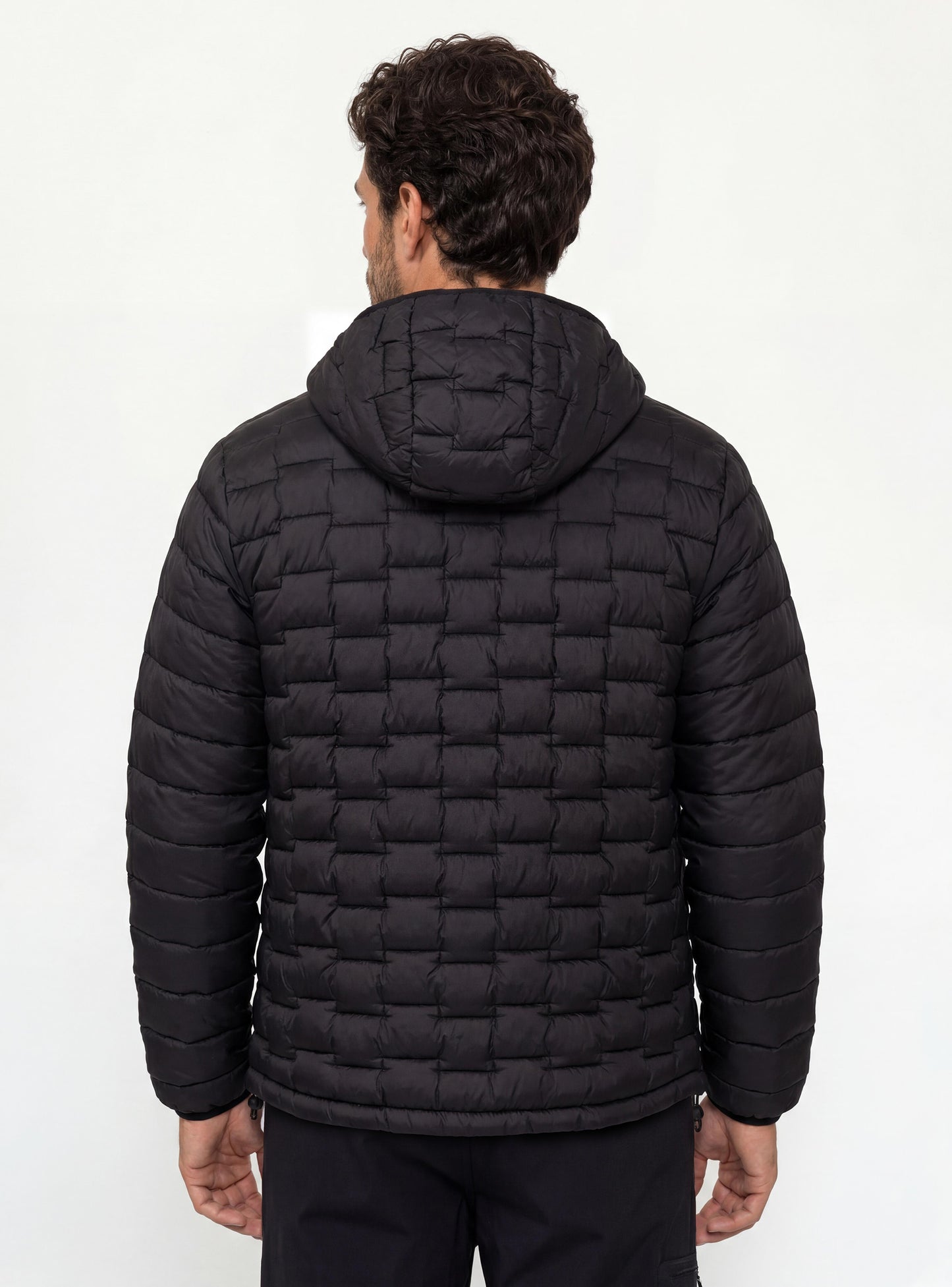 Parka Quilt con Capucha Hombre Yelcho color negro