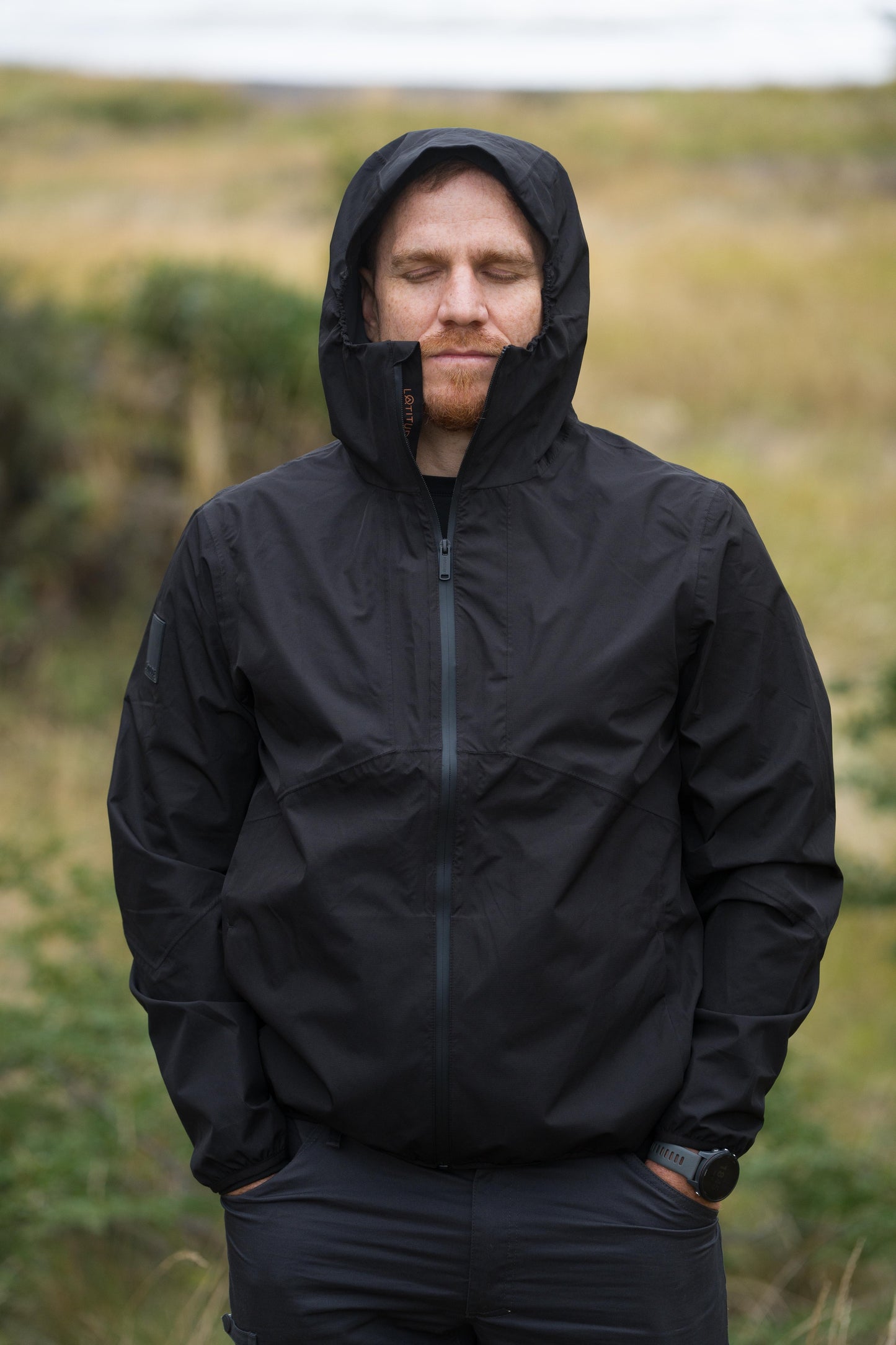 Chaqueta Impermeable Hombre Blossom Negra