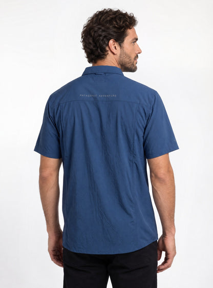 Camisa hombre manga corta Maullín color azul