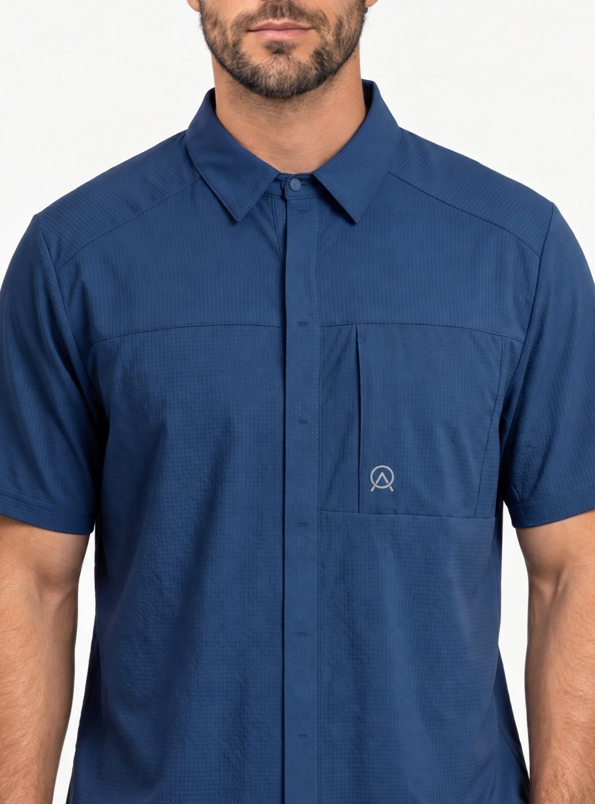 Camisa hombre manga corta Maullín color azul