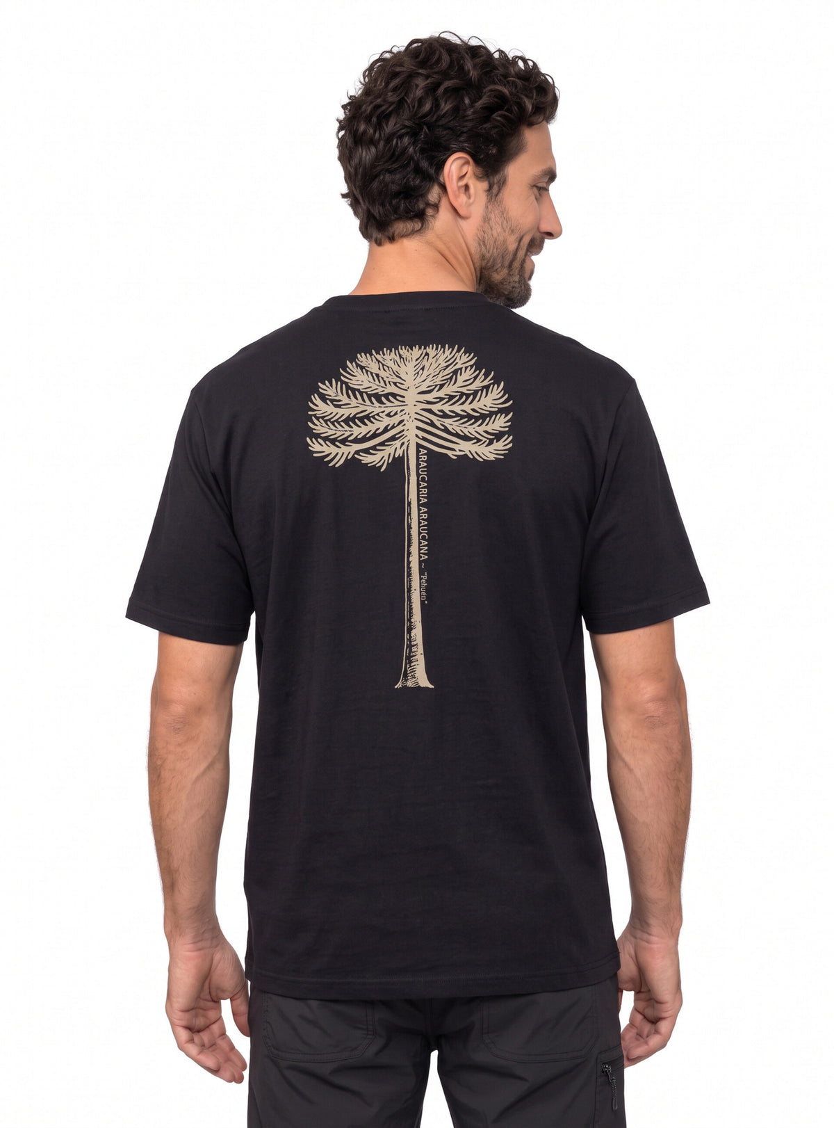 Polera hombre manga corta Futaleufú color negro