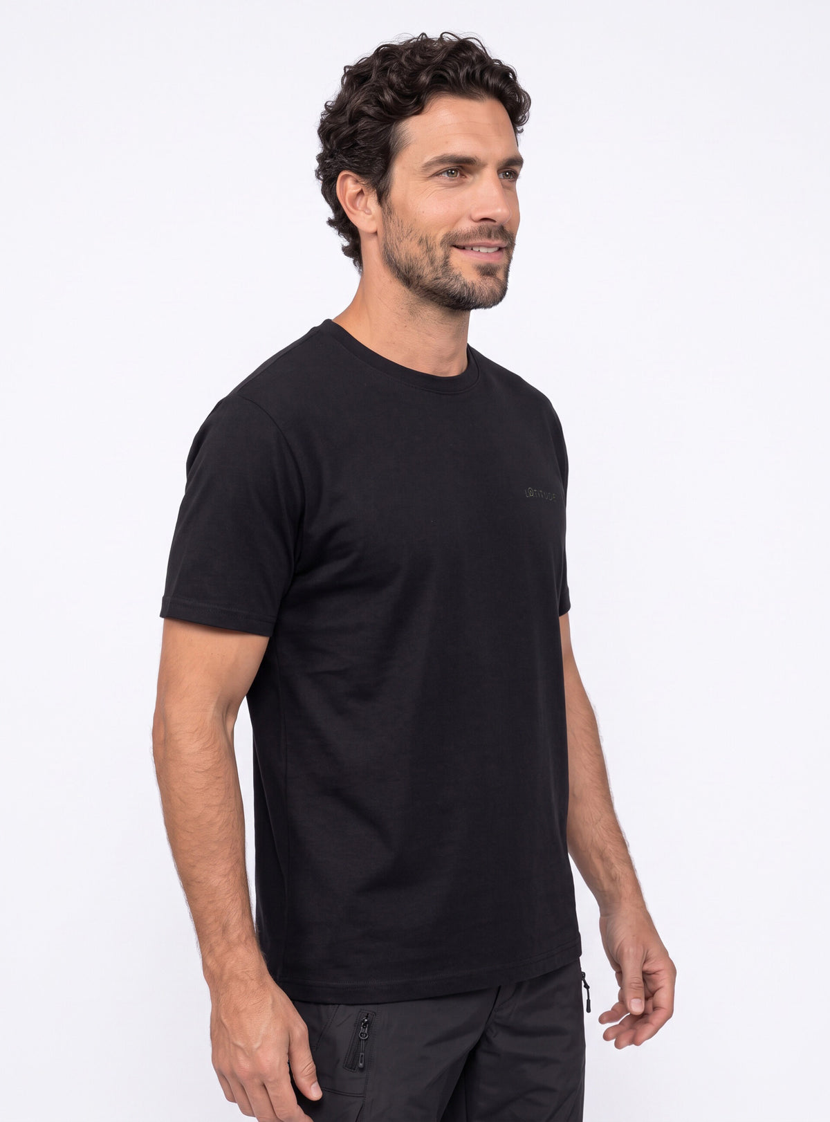 Polera hombre manga corta Futaleufú color negro