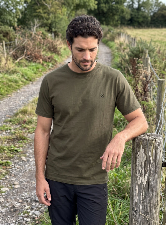 Polera hombre manga corta Futaleufú color oliva