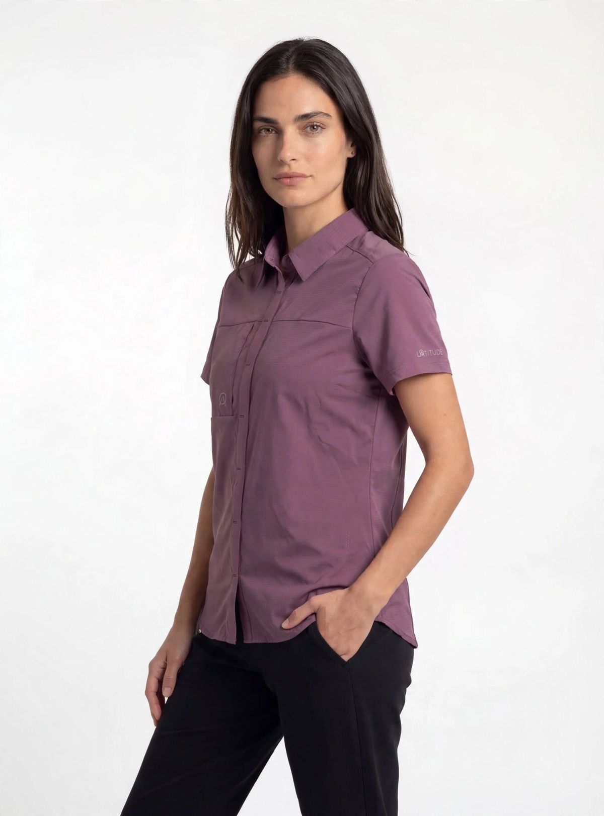 Camisa mujer manga Reñihue corta color malva
