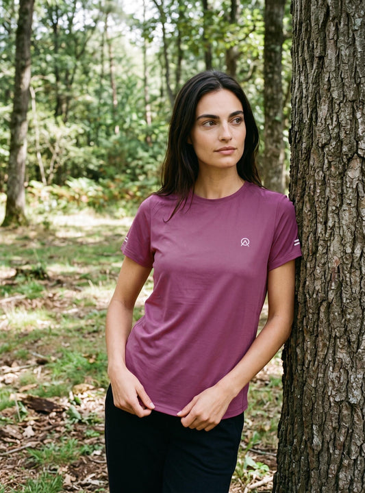 Polera manga corta mujer Fuy color malva