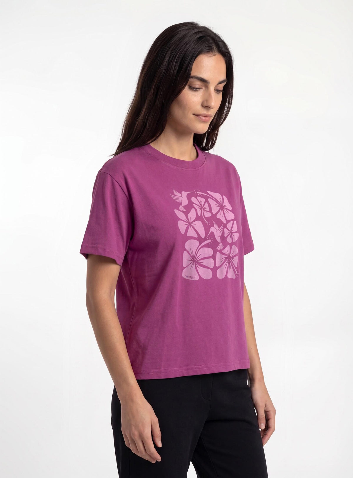 Polera mujer manga corta Chacabuco color malva