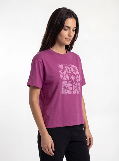 Polera mujer manga corta Chacabuco color malva