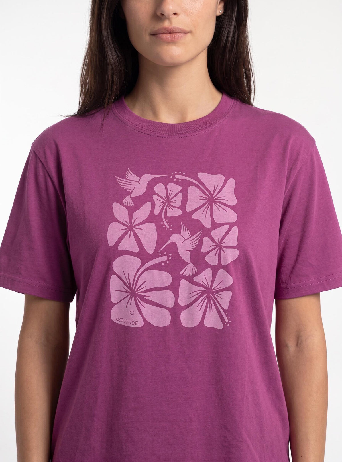 Polera mujer manga corta Chacabuco color malva