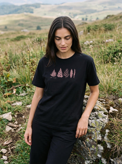Polera mujer manga corta Chacabuco olor negro