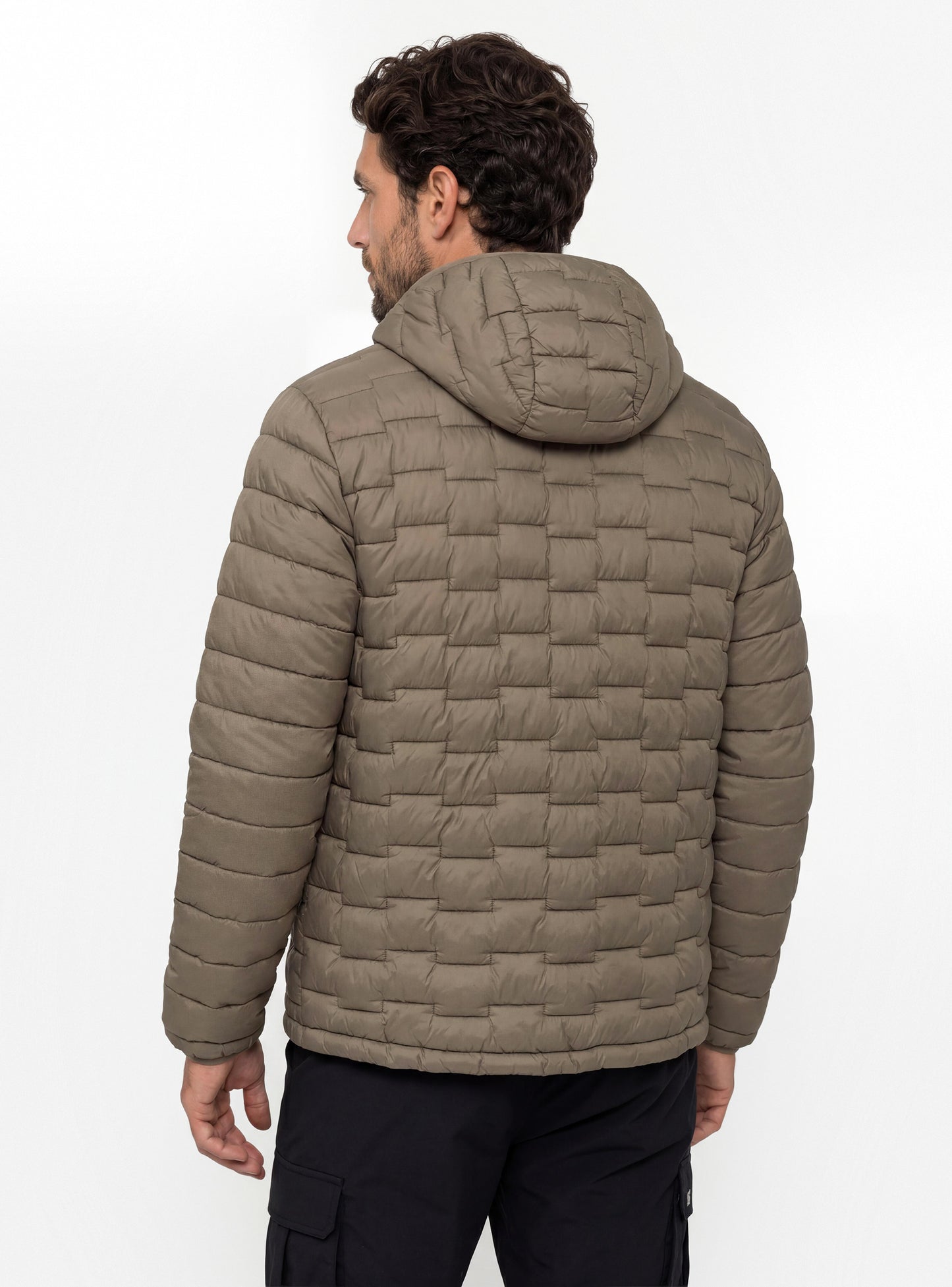 Parka Quilt con Capucha Hombre Yelcho color beige