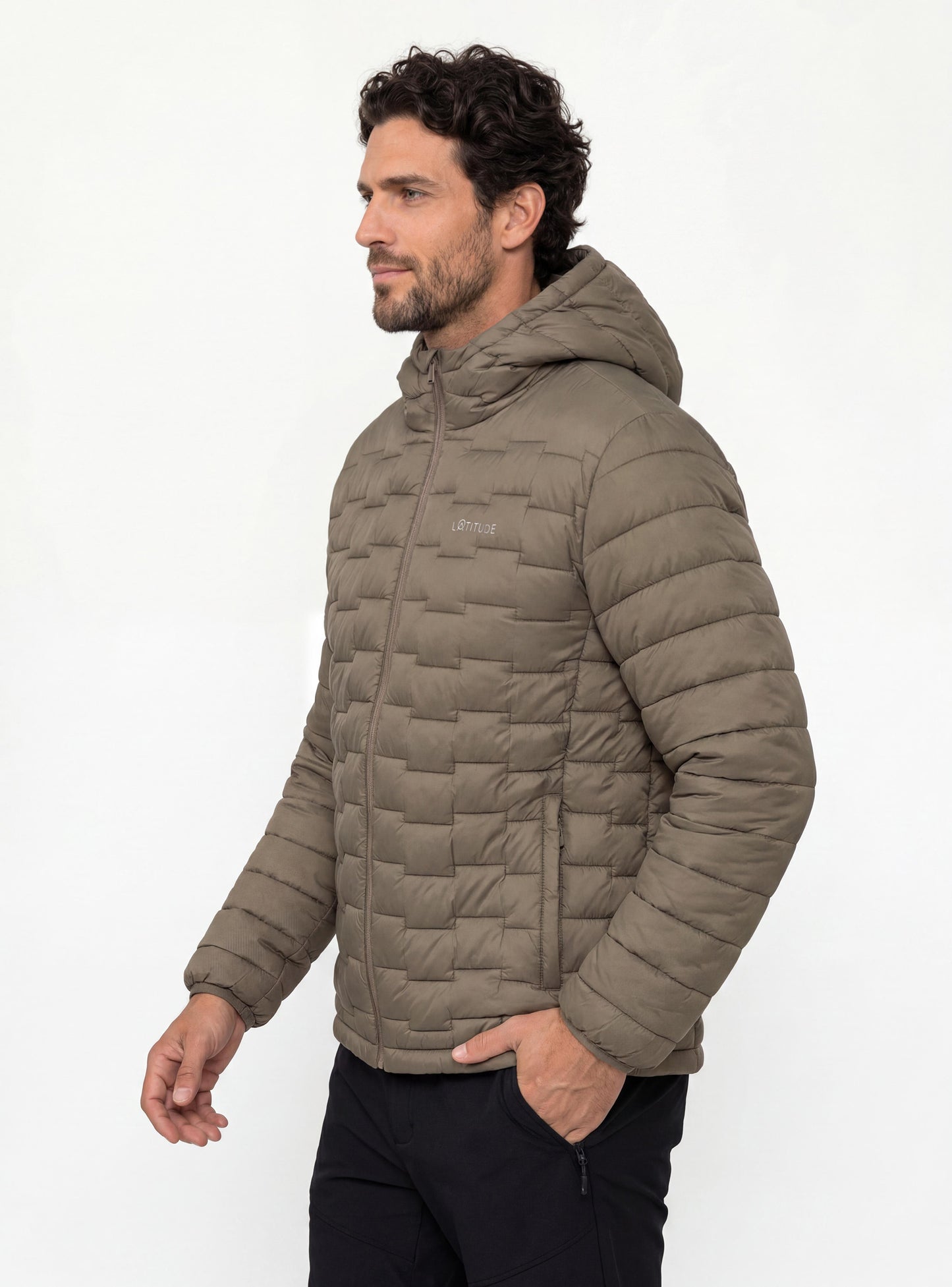 Parka Quilt con Capucha Hombre Yelcho color beige