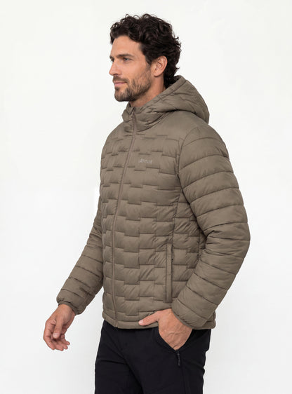 Parka Quilt con Capucha Hombre Yelcho color beige
