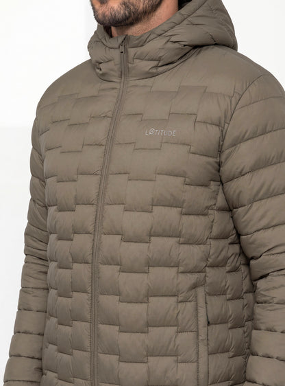 Parka Quilt con Capucha Hombre Yelcho color beige