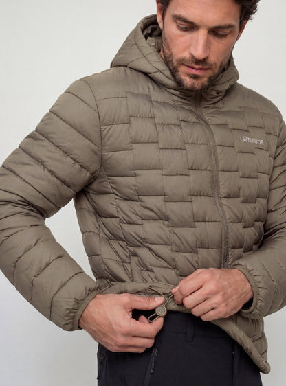 Parka Quilt con Capucha Hombre Yelcho color beige