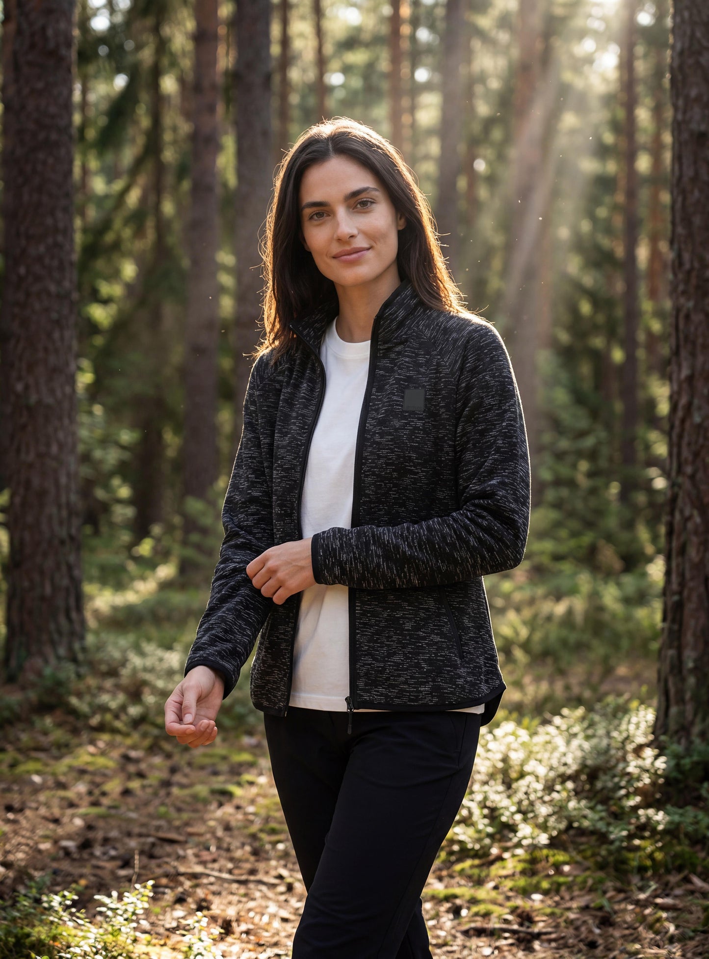 Polar melange de mujer color negro