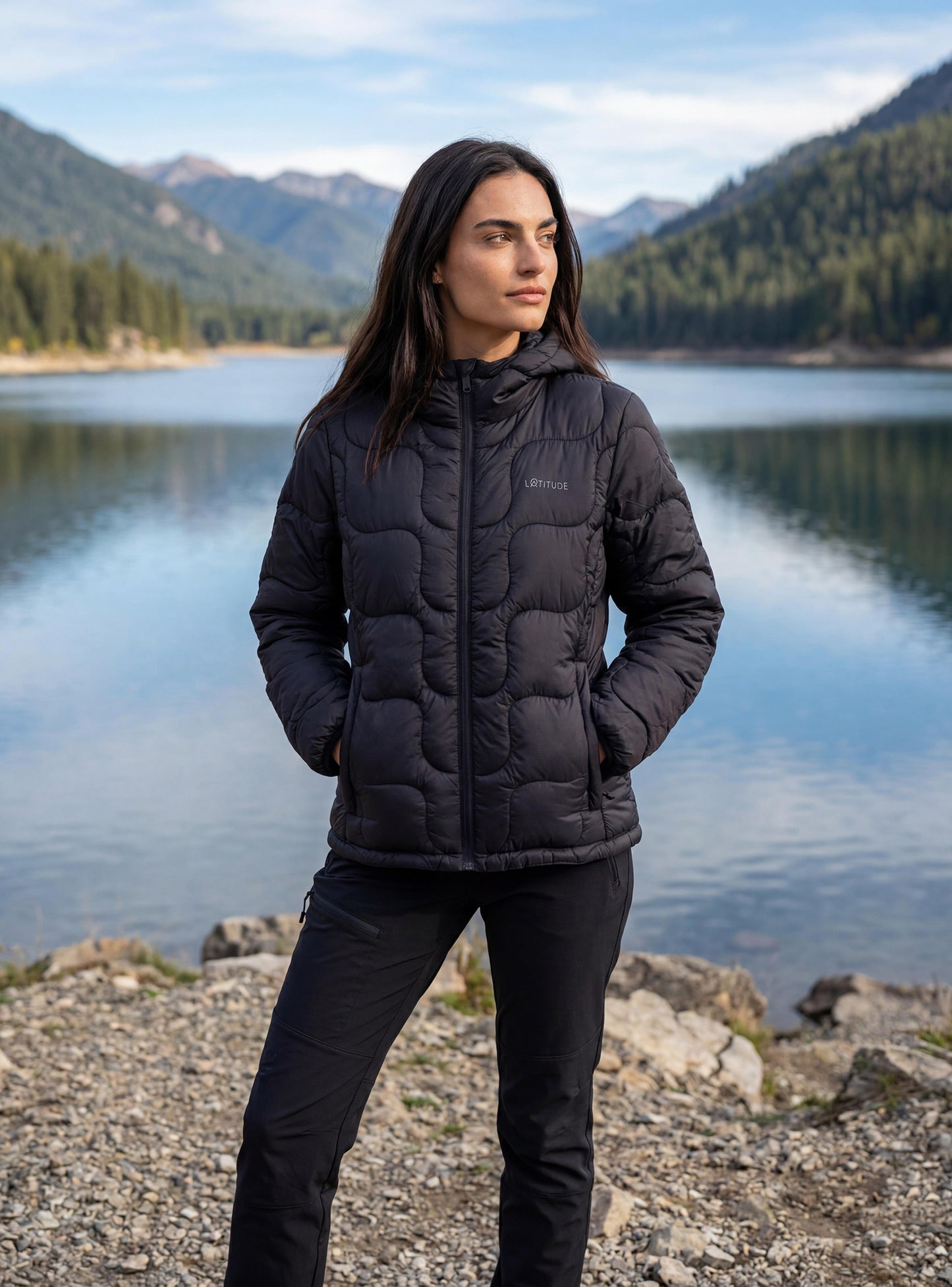 Parka con Capucha Mujer Queulat Negro