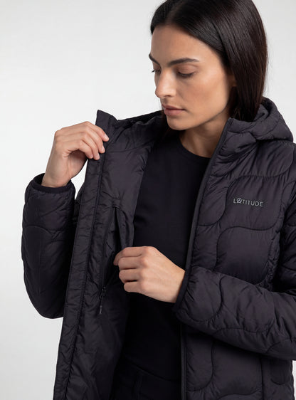 Parka con Capucha Mujer Queulat Negro
