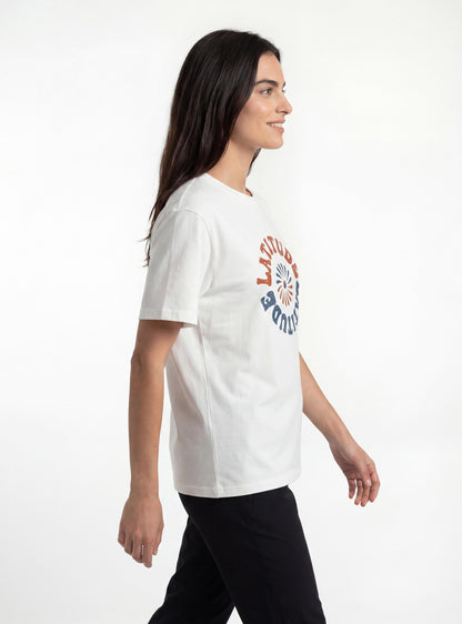 Polera manga corta de mujer color blanco
