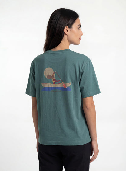 Polera manga corta de mujer color petróleo