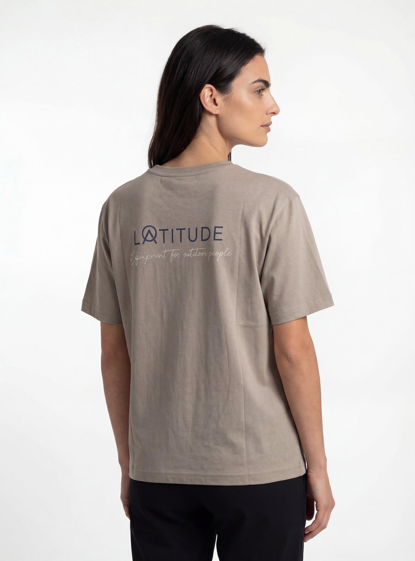 Polera manga corta de mujer color taupe